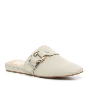 Dolce Vita Gilian Faux Leather Beige Flat Mule Size 10 M NWOB
